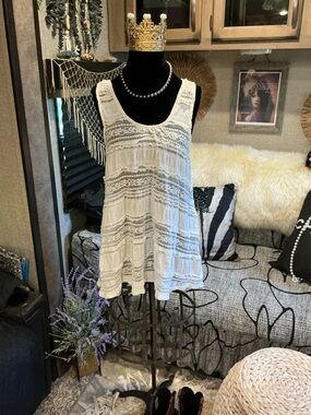 Pins & Needles Ivory Lace Tank with Delicate Trim